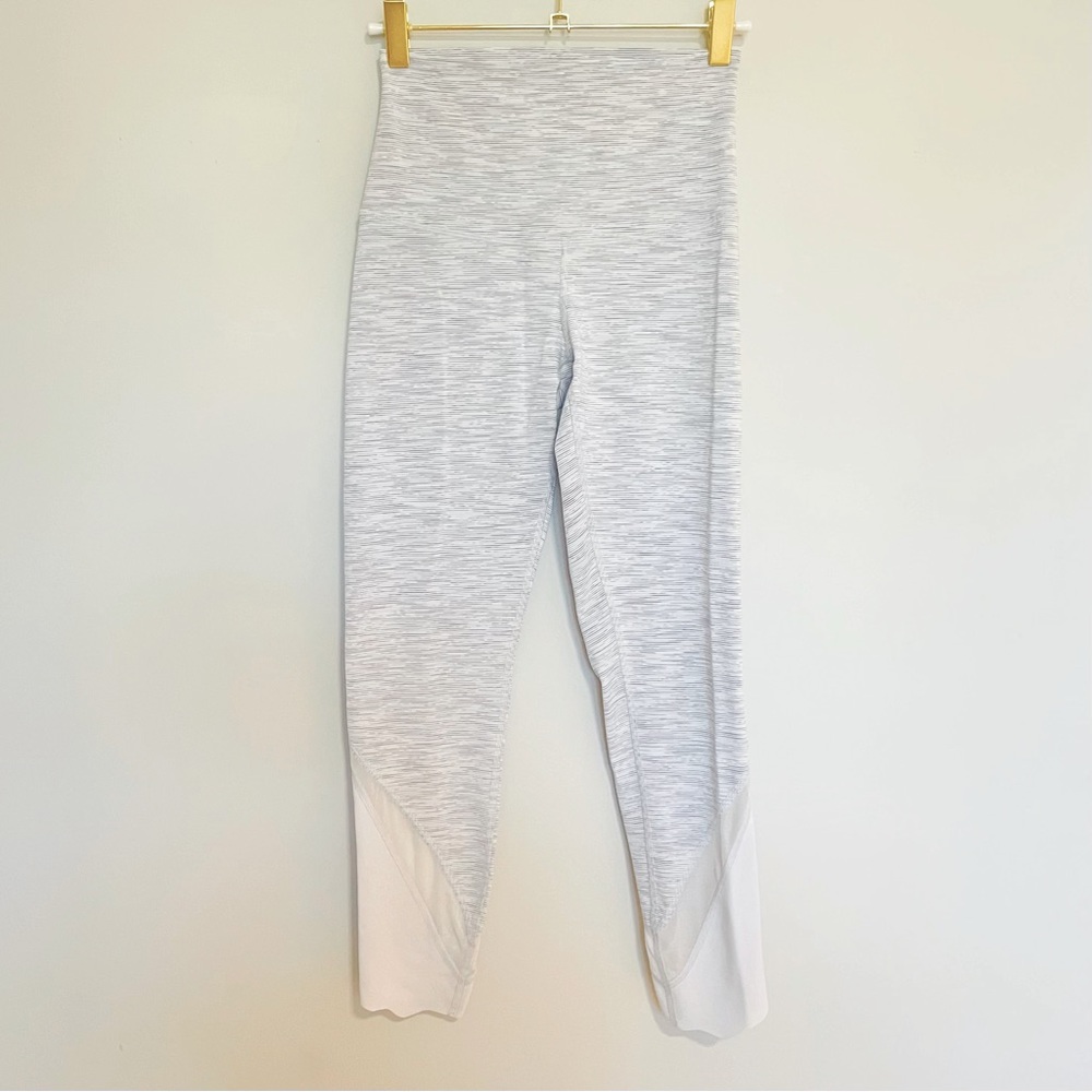 lululemon athletica Light Gray Heathered High-Waist Leggings with White Accents